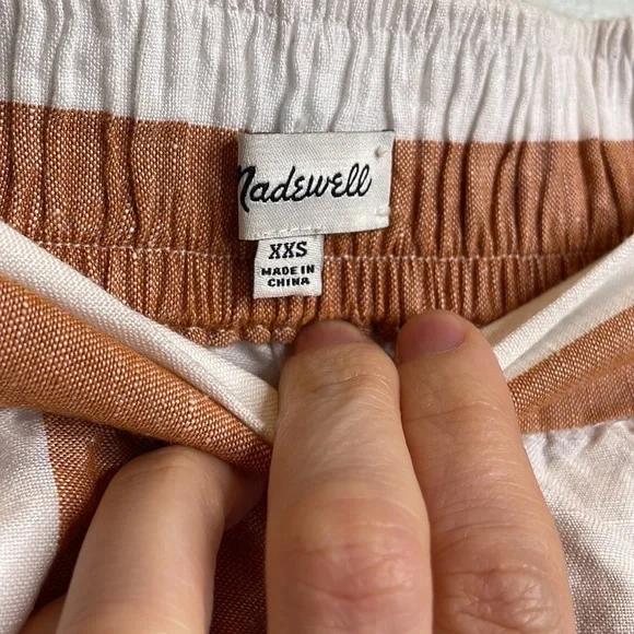 Madewell vertical stripe linen wide leg high rise pants - Picture 4 of 6